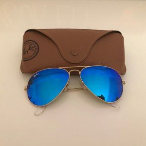 Ray-Ban RB3025 Aviator Flash Lenses - Blue/Gold